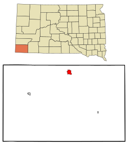 Fall River County South Dakota Incorporated and Unincorporated areas Hot Springs Highlighted